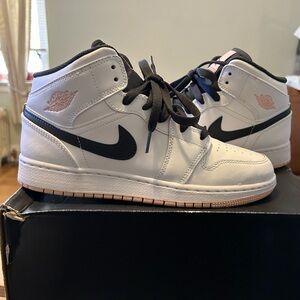 Nike Air Jordan Mid Sneakers in White and Black